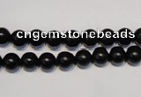 CNE02 15.5 inches 6mm round black stone needle beads wholesale