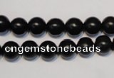 CNE04 15.5 inches 10mm round black stone needle beads wholesale