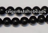 CNE05 15.5 inches 12mm round black stone needle beads wholesale