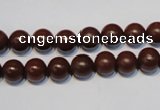 CNE09 15.5 inches 8mm round red stone needle beads wholesale