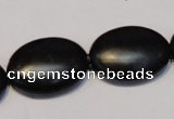 CNE18 15.5 inches 18*25mm oval black stone needle beads wholesale