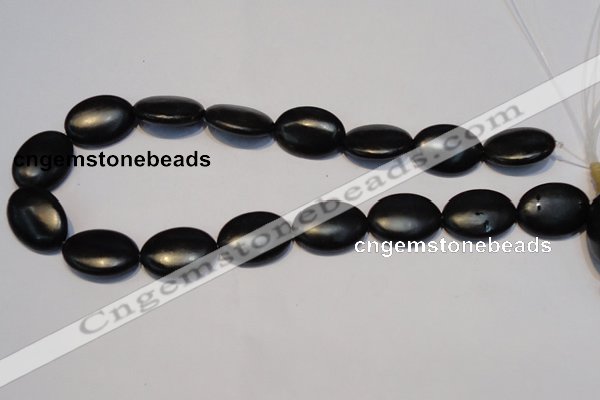 CNE18 15.5 inches 18*25mm oval black stone needle beads wholesale