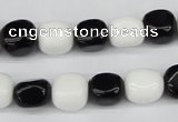 CNG02 15.5 inches 9*12mm nuggets black & white agate beads