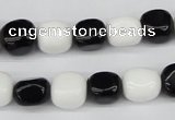 CNG02 15.5 inches 9*12mm nuggets black & white agate beads