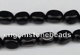 CNG03 15.5 inches 9*12mm nuggets black agate gemstone beads