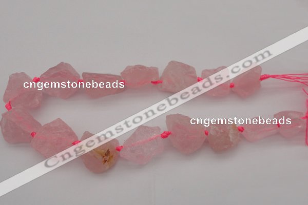 CNG1000 15.5 inches 15*25mm - 25*30mm nuggets rose quartz beads