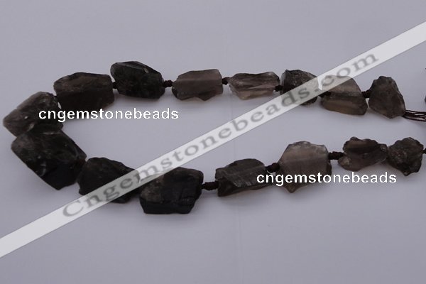 CNG1004 15.5 inches 15*25mm - 25*30mm nuggets smoky quartz beads