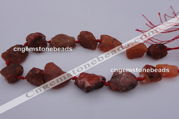 CNG1010 15.5 inches 15*25mm - 25*30mm nuggets red agate beads