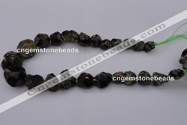 CNG1016 15.5 inches 10*14mm - 18*25mm nuggets green garnet beads