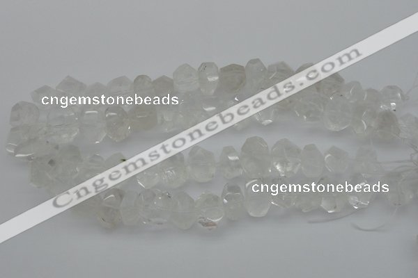 CNG1021 15.5 inches 10*14mm - 15*20mm faceted nuggets white crystal beads