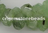 CNG1022 10*14mm - 15*20mm faceted nuggets green rutilated quartz beads