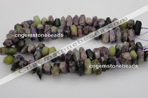 CNG1029 15.5 inches 10*14mm - 15*20mm faceted nuggets charoite beads