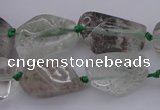 CNG1031 15.5 inches 13*18mm - 15*20mm nuggets green-phantom beads