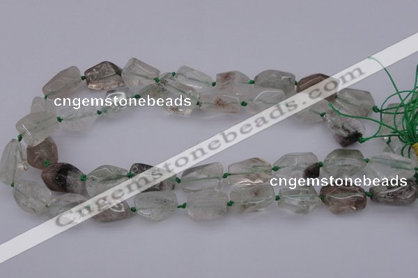 CNG1031 15.5 inches 13*18mm - 15*20mm nuggets green-phantom beads