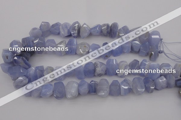 CNG1037 12*16mm - 15*20mm faceted nuggets blue lace agate beads