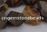 CNG1038 13*18mm - 18*25mm faceted nuggets ammonite fossil beads