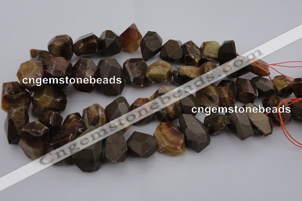 CNG1038 13*18mm - 18*25mm faceted nuggets ammonite fossil beads