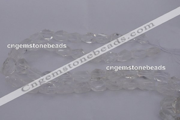 CNG1055 15.5 inches 12*16mm - 15*20mm faceted nuggets white crystal beads