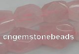 CNG1056 15.5 inches 12*16mm - 15*20mm faceted nuggets rose quartz beads