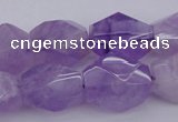 CNG1058 12*16mm - 15*20mm faceted nuggets lavender amethyst beads