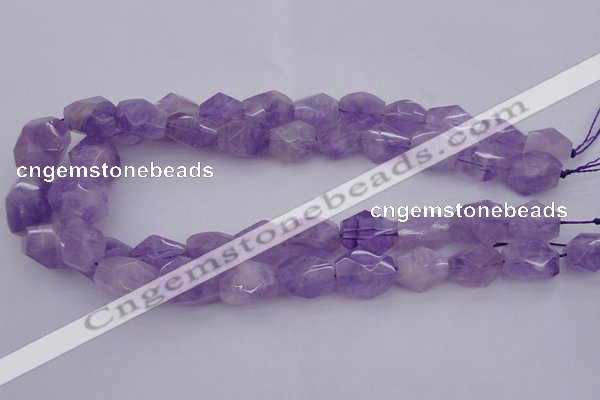 CNG1058 12*16mm - 15*20mm faceted nuggets lavender amethyst beads