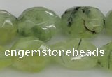 CNG1059 12*16mm - 15*20mm faceted nuggets green rutilated quartz beads