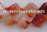 CNG1065 15.5 inches 12*16mm - 15*20mm faceted bicone red agate beads