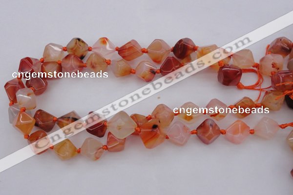 CNG1065 15.5 inches 12*16mm - 15*20mm faceted bicone red agate beads