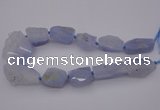 CNG1075 15.5 inches 20*30mm - 30*40mm nuggets blue chalcedony  beads