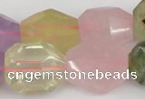 CNG1079 12*16mm - 15*20mm faceted nuggets multicolor quartz beads