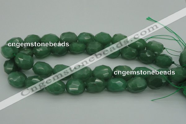 CNG1093 15*20mm - 18*25mm faceted nuggets green aventurine beads