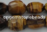 CNG1094 15*20mm - 18*25mm faceted nuggets yellow tiger eye beads