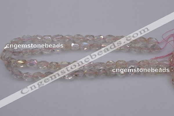 CNG1099 8*12mm - 10*14mm faceted nuggets AB-color white crystal beads