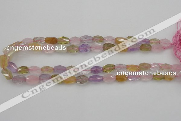 CNG1102 15.5 inches 8*12mm - 10*14mm faceted nuggets mixed quartz beads