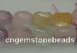 CNG1103 15.5 inches 12*16mm - 13*18mm faceted nuggets mixed quartz beads