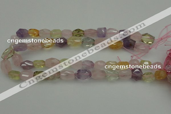 CNG1103 15.5 inches 12*16mm - 13*18mm faceted nuggets mixed quartz beads