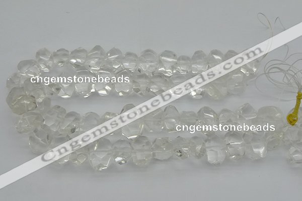 CNG1150 15.5 inches 10*14mm - 15*20mm faceted nuggets white crystal beads