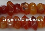 CNG1170 15.5 inches 8*14mm - 10*18mm faceted nuggets carnelian beads