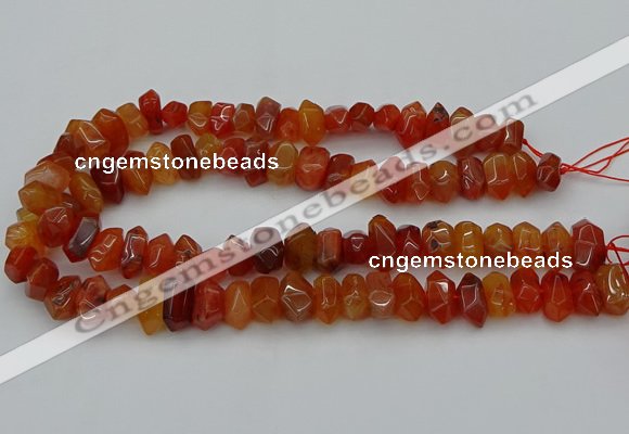 CNG1170 15.5 inches 8*14mm - 10*18mm faceted nuggets carnelian beads