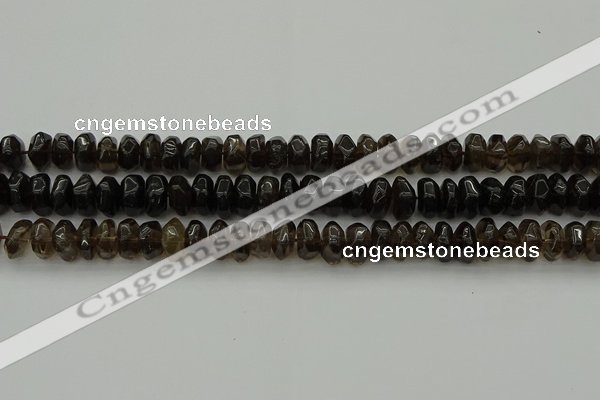 CNG1181 15.5 inches 6*14mm - 8*14mm nuggets smoky quartz beads