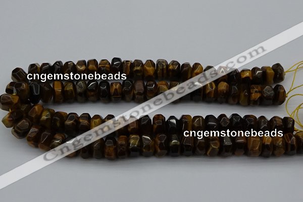 CNG1185 15.5 inches 6*14mm - 8*14mm nuggets yellow tiger eye beads