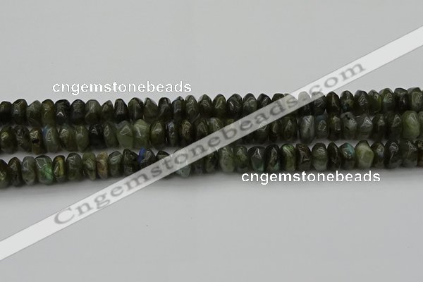 CNG1186 15.5 inches 6*14mm - 8*14mm nuggets labradorite beads