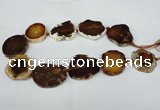 CNG1245 15.5 inches 25*35mm - 30*45mm freeform agate beads