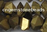 CNG1301 15.5 inches 10*20mm - 15*30mm faceted nuggets plated quartz beads