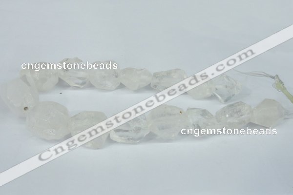 CNG1308 15*20mm – 25*30mm faceted nuggets white crystal beads