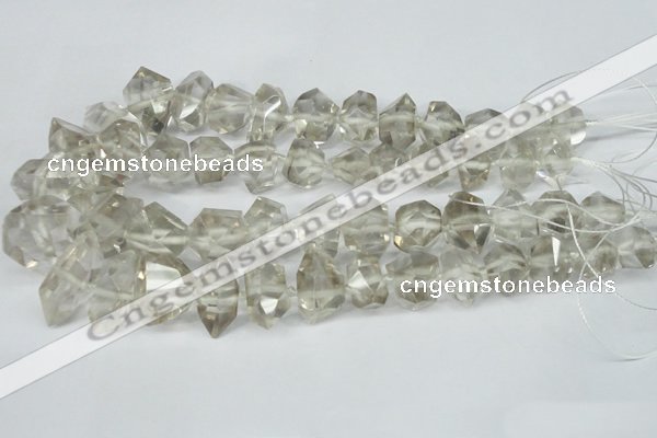 CNG1314 12*18mm – 14*28mm faceted nuggets smoky quartz beads