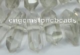 CNG1315 10*25mm – 12*35mm faceted nuggets smoky quartz beads