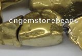 CNG1322 15.5 inches 15*30mm – 25*35mm nuggets plated quartz beads
