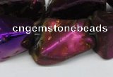 CNG1323 15.5 inches 15*30mm – 25*35mm nuggets plated quartz beads