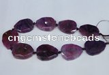 CNG1331 15.5 inches 35*40mm faceted freeform agate beads